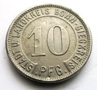 (272) RARE NOTGELD  COIN  10 PFENNIG - 1919 - CITY  OF BONN - SIEGKREIS
