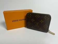 Louis Vuitton Zippy Coin Purse M60067 Monogram Compact Wallet Gold Used YK770
