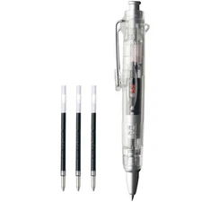 Tombow Pencil Oil-Based Ballpoint Pen 0.7mm Air Press Clear + Refills (3 Pieces)