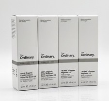4 x The Ordinary Face Serum Set -NEW- Buffet Copper Peptide, Organic RoseHip Oil