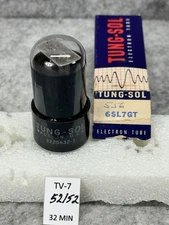 TUNG SOL  6SL7GT  TUBE ROUND PLATE TV/7 and Amplitrex TESTED OVER 100%