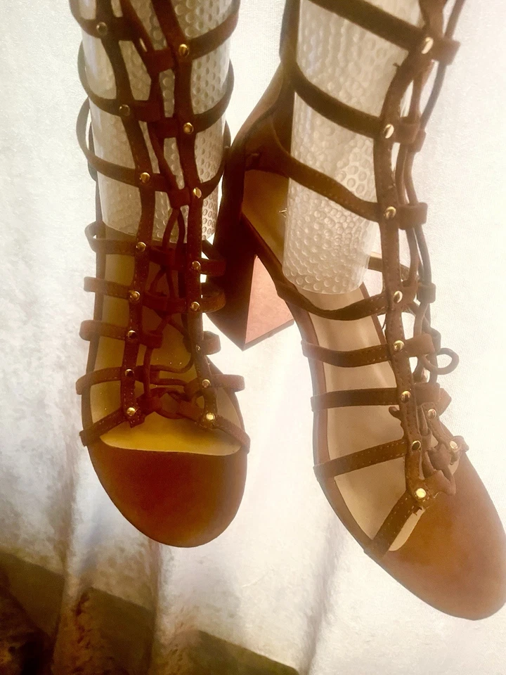 Sandalias de gladiador elásticas de bambú para mujer US8 / EU38 Foto 2 de 4