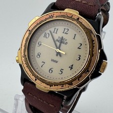 Vintage Timex Indiglo Quartz Watch Men Black Rotating Bezel Analog New Battery