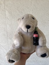 Coca-Cola 1993 Plush White Polar Bear with Coke Bottle 10"