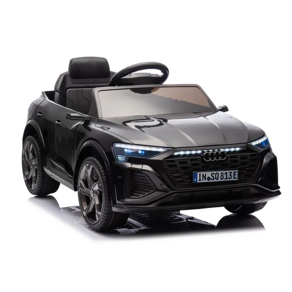 Audi Q8 Nero Auto Elettrica 12V Bambini Veicolo Ride On Ruote EVA Sedile in Pell - Immagine 2 di 4