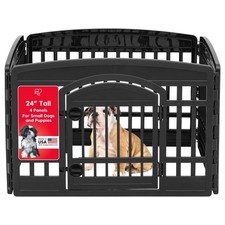 IRIS USA 24" Dog Playpen with Door, 4-Panel Pet Enclosure for Small Dogs, Used 