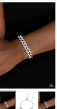 Paparazzi Sparkling White Clasp Bracelet