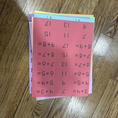 Saxon Math 1 1E Student Fact Card Set addition and subtraction 