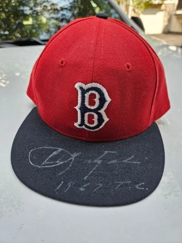 Roman Vintage Style Boston Red Sox Cap signed by Carl Yastrzemski