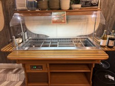 Tecfrigo Refrigerator Heated Buffet Display Salad Bar Commercial Catering Wood
