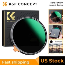 K&F Concept Putter Variable ND Filter ND2-400 Lens Filter 49/55/58/67/72/77/82mm