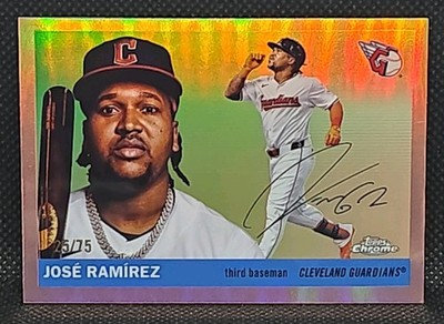 2025 Topps Chrome Platinum Jose Ramirez Rose Gold Refractor /75 Guardians