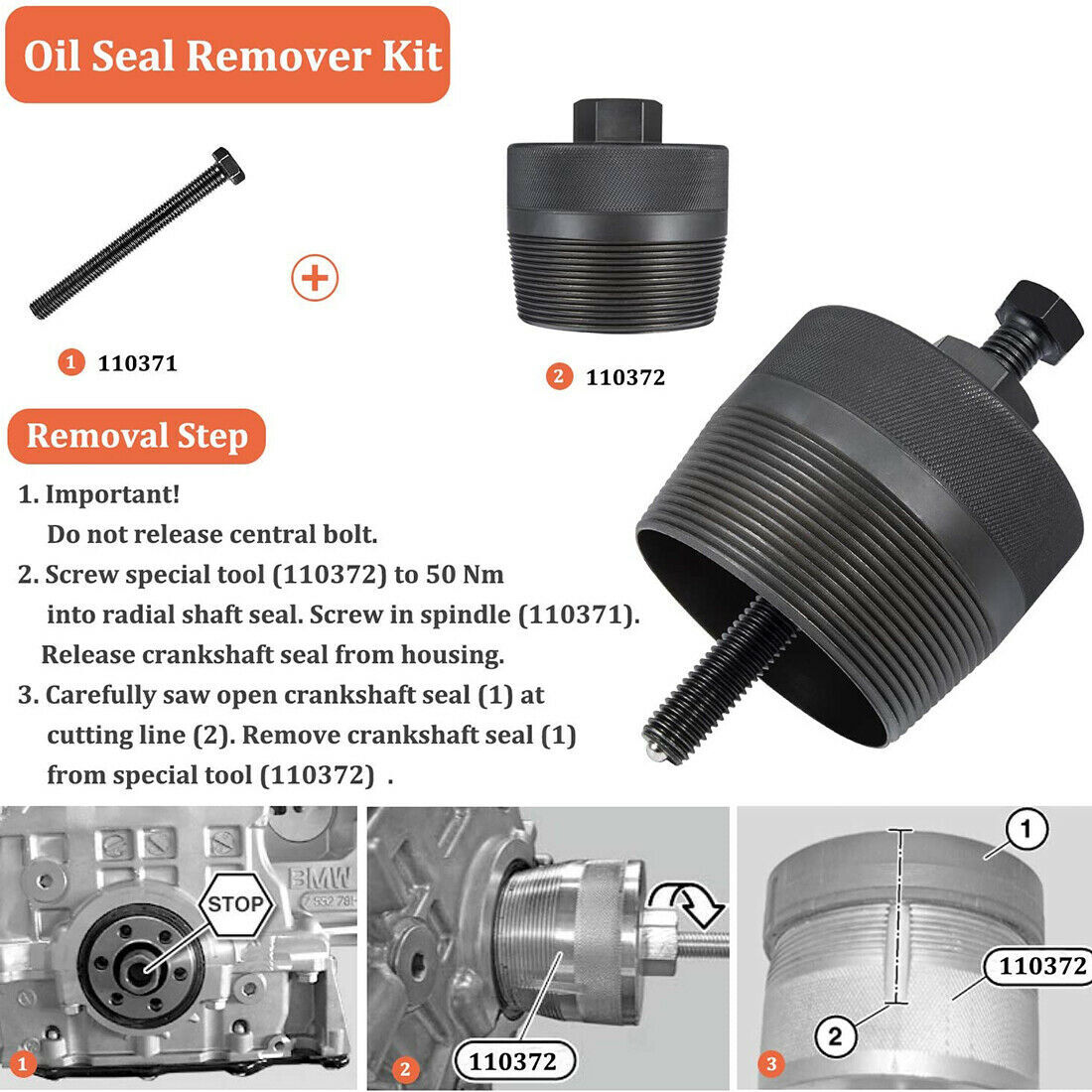 【美品】runpet PD50LE5NPN For BMWN20/26 Engines 2241 Front Crankshaft Seal Installer Removal