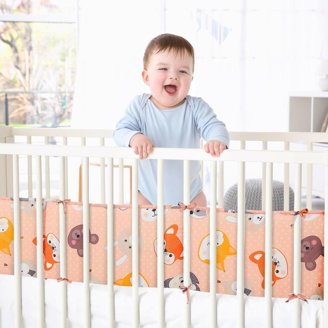 navy blue crib bumper pads