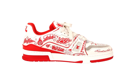 LOUIS VUITTON　希少エピ 7572/ LOUIS VUITTON MEN'S LV Trainer Sneakers #54 WHITE/RED