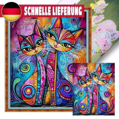 Full Embroidery Eco-cotton Thread 11CT Printed Cat Cross Stitch Kit Art 40x50cm