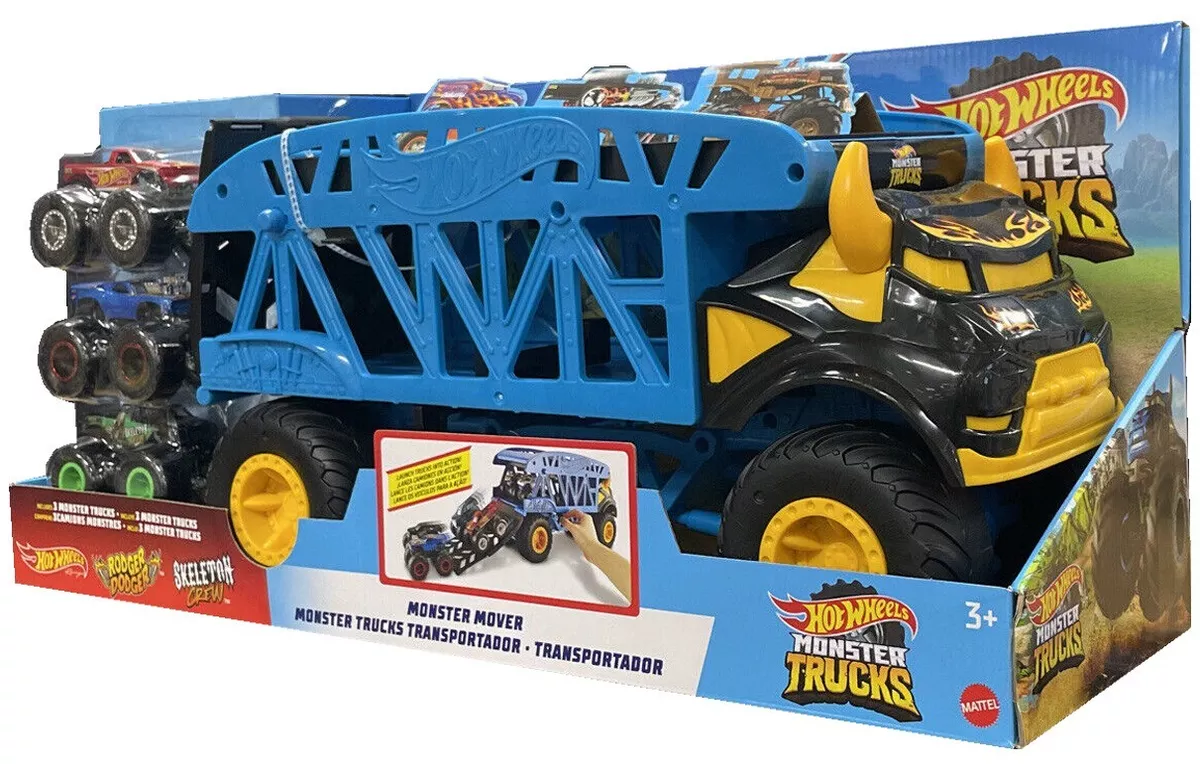 Hot Wheels - Camión transportador de Monster Trucks, Hot Wheels Sets