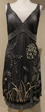 SUE WONG Womens Beaded Sequin Occasion Cocktail Evening Dress - Sz 4