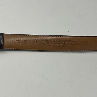 VTG Coach Brown Leather Belt 32 Skinny Gold Tone Buckle  display picture 2