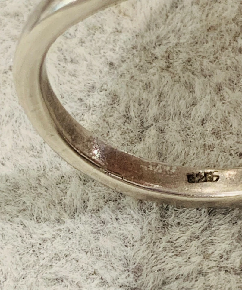 925/- Sterling Silber Damenring rosa simulierten Diamanten Ringgröße 57 - Bild 3 von 3