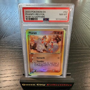 PHANPY - REV FOIL - PSA 8 - 2003 Pokemon EX Ruby & Sapphire #62