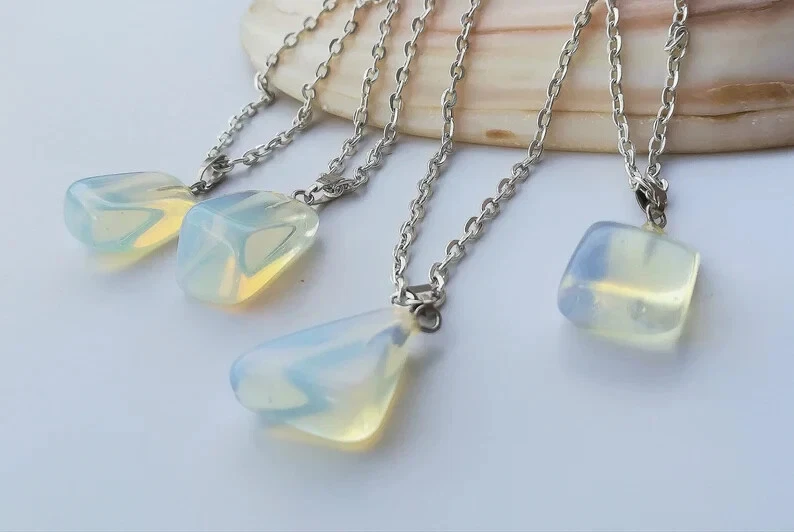 COLLANA CIONDOLO OPALE NOBILE NATURALE E ARGENTO 925 PENDENTE IN PIETRA PREZIOSA - Immagine 3 di 4