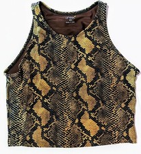Pheel Laser crop athletic top XS Extra Small snakeskin L341 Made in USA NWT $60