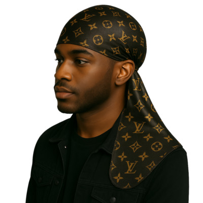 Silky Durag Brown Lv Durag Supreme Lv Durag Silk Designer