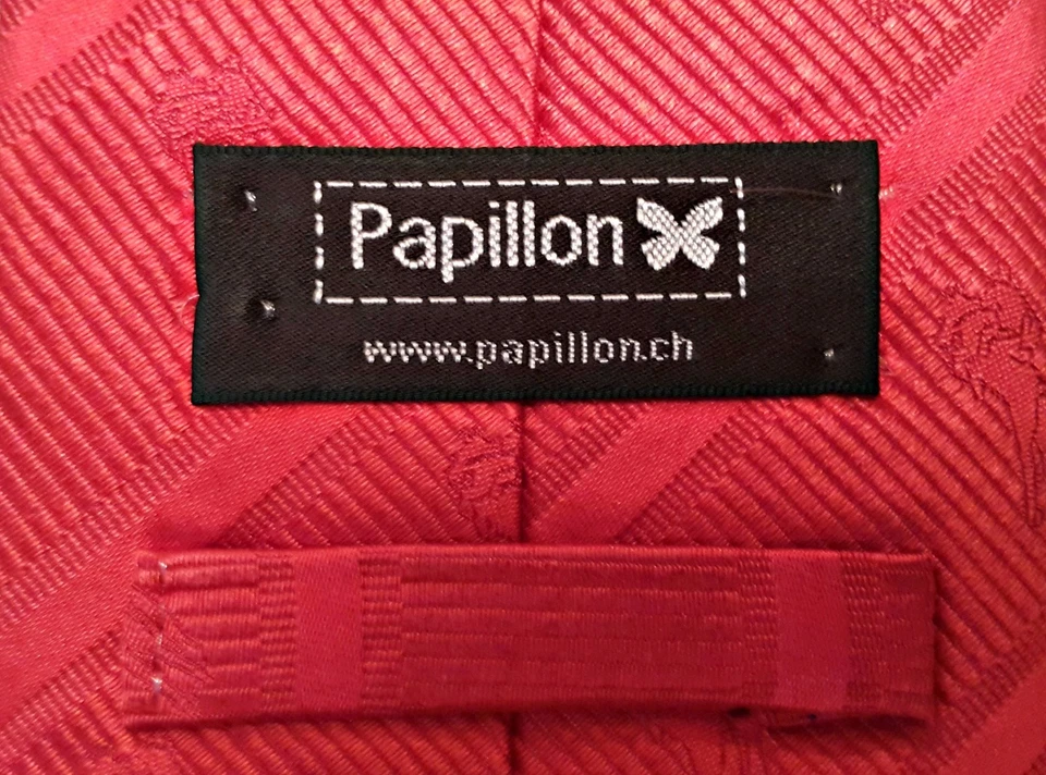 CORBATA SUIZA VINTAGE AUTÉNTICA PAPILLON SEDA ROJA PARA HOMBRE Foto 4 de 4