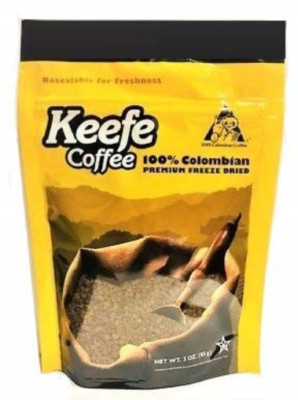 Keefe 100% Colombian Premium Freeze Dried Coffee - 3oz