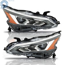 Pair Led Headlights For Nissan Altima 2019-2021 Factory Chrome Housing Headlamps
