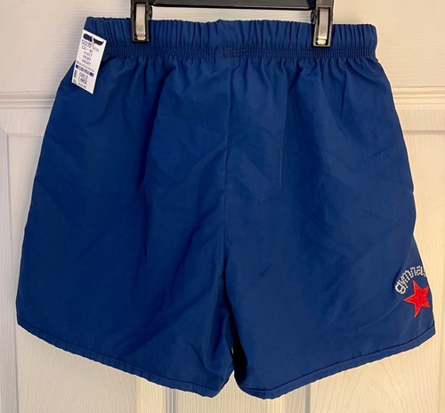 GK NAVY UNISEX CHILD LARGE NYLON JEWELED GYMNAST RED STAR ATHLETIC SHORTS Sz CL - Picture 2 of 6