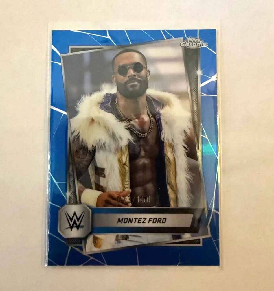 2025 Topps Chrome WWE Montez Ford Blue Refractor #'d 13/150 #185 Street Profits