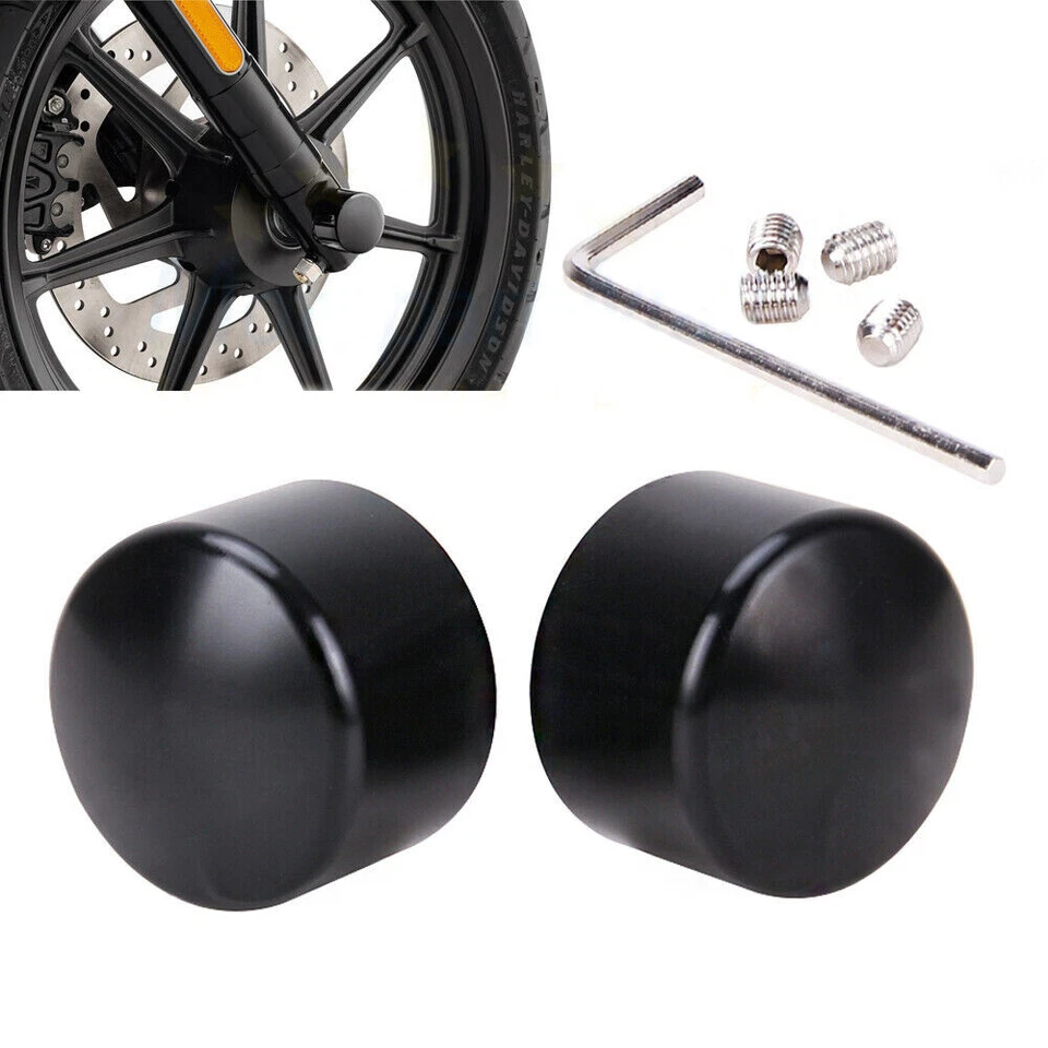 Para Harley Davidson Forty Eight 2x CNC Corte Grueso Eje Delantero Tuerca Cubiertas Tapa Perno Foto 2 de 4