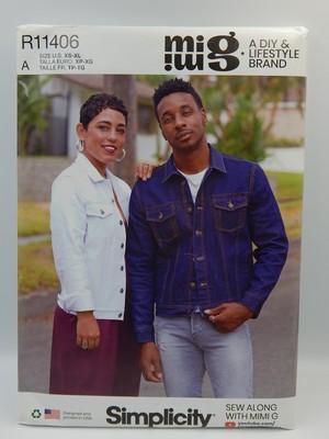 Simplicity 11406 Misses' Men's Teens' Jean Jacket Uncut Pattern 8845 Mimi G