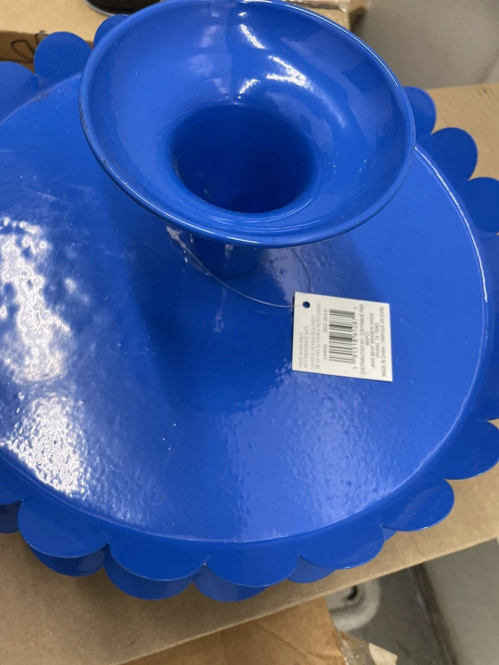 Комплект из 6 зубчатых металлических подставок для торта. Желтый, ярко-розовый и королевский - Изображение 3 из 4