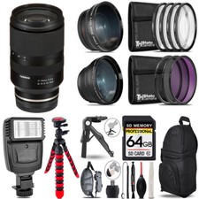 Tamron 17-70mm f/2.8 III RXD Lens for FUJIFILM 3 Lenses Flash Tripod -64GB Kit