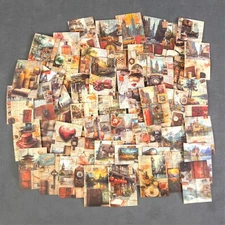 Vintage Style Travel Diary Page Stickers - Set of 10 Stickers - Great for Crafts