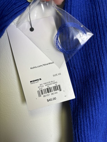 Nine West Ribbed Turtleneck Sweater Trevor Blue Size XS *NWT* - Picture 3 of 3