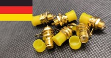 SMA Buchse, Einbaubuchse Einloch-/ Zentralloch- Montage vergoldet + Teflon PTFE