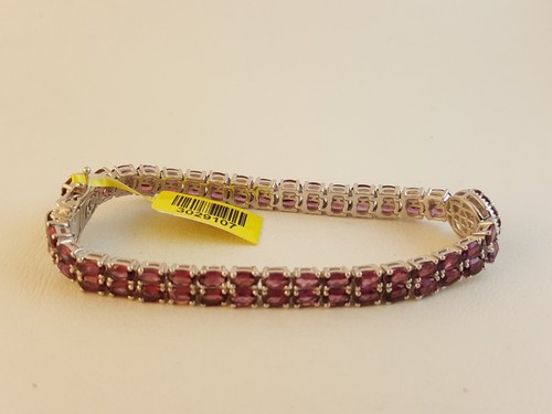 D'Joy Rhodolith Granat Sterling Silber Tennisarmband - Bild 12 von 14