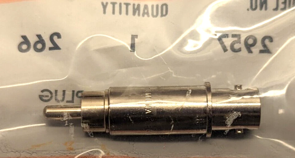 2x Pomona Audio / RF Adapter BNC (M) Male to RCA Phono Jack (M) Male, NOS Bagged - Image 2 of 4