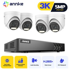ANNKE 8CH DVR 5MP Security Camera System Color Night Human Detection IP67 H.265 