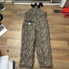 Men's Mountain MOUNT'N PRAIRIE camo & orange reversible insulated bib overalls M