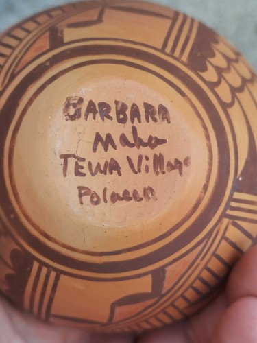 Barbara Maha Hopi ciotola ceramica Tewa Village Polaeen fatta a mano nativi americani - Foto 4 di 4