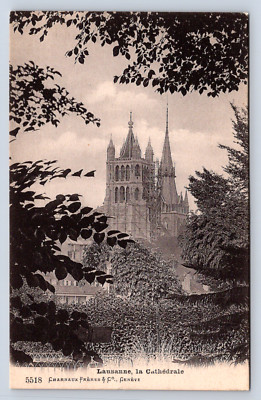 Vintage Postcard Lausanne la Cathedral Charnaux Ferris & Co Geneve 