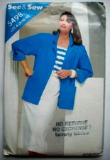 Loose fitting blouse jacket pull on skirt pattern 5498 size 8 10 12 uncut