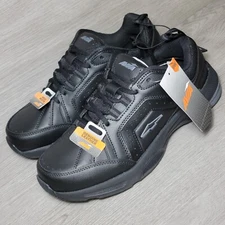 Avia Mens Quickstep Memory Gel Footbed Walking Shoe Sneaker 9 Wide Black Leather