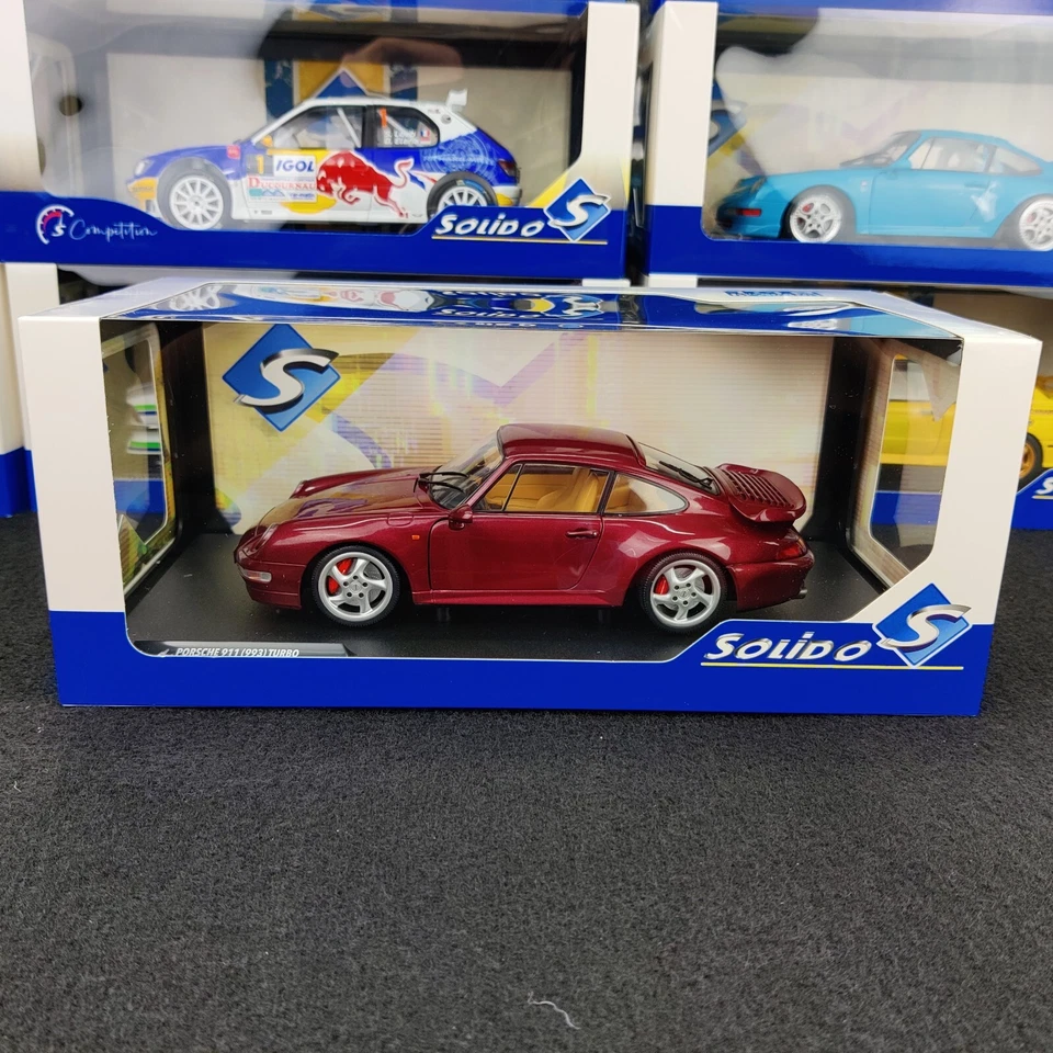 VOITURE SOLIDO PORSCHE 911 (993) TURBO ARENA RED 1997 1:18 NEUF BOITE - Photo 2/4