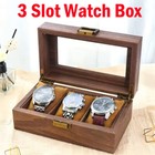 3 Slots Wooden Watch Case Organizer Watch Display Storage Box Gift Packaging